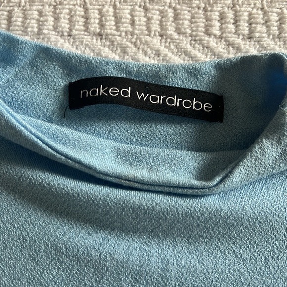 Naked Wardrobe Baby Blue Bodycon Midi Dress - Picture 4 of 4